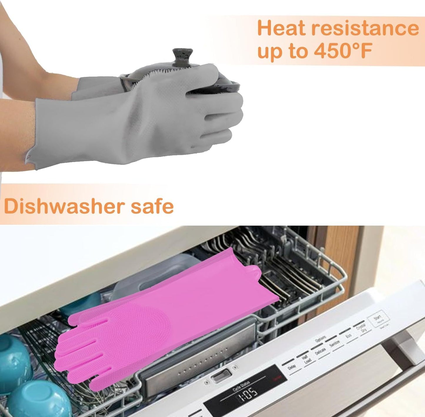 Durable Pet Grooming Gloves For Cats And Dogs, Enhanced Five Finger Design For Massaging And Bathing