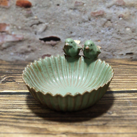 European Style Zakka Bird Feeder, Ceramic Fruit Plate