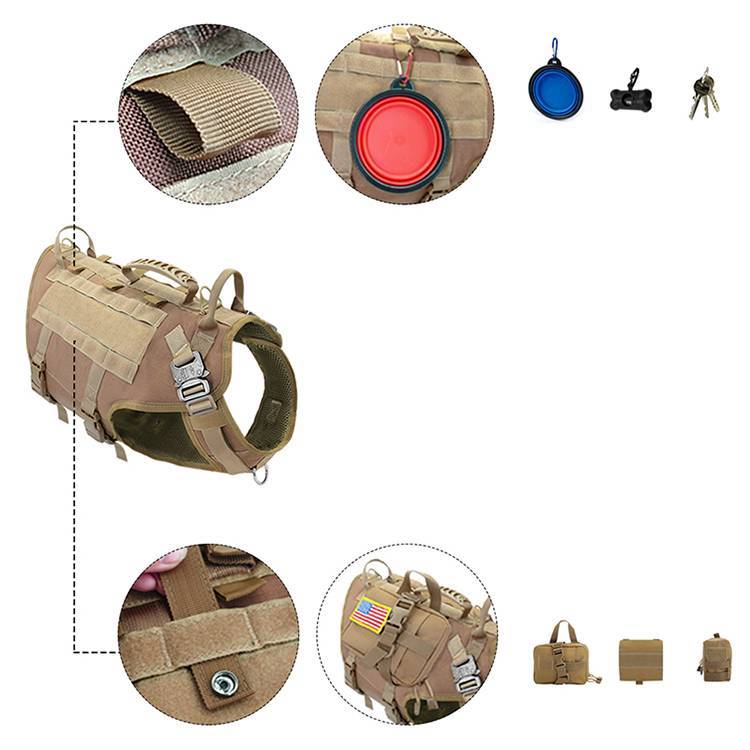Large Dog  Hand Holding Rope Chest Vest Combat Clothes Dog Leash Dog Backpack