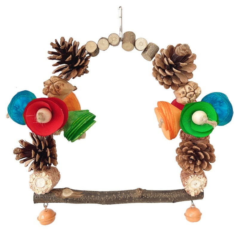 Parrot Swing Pine Nut Grinding Mouth Grinding Claw Log Bird Stand