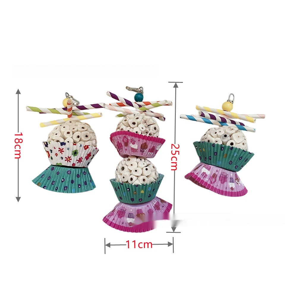 Parrot Toy Bird Edible Soft Ball Shredding Toy Relieving Boredom Chewing Bite Toy