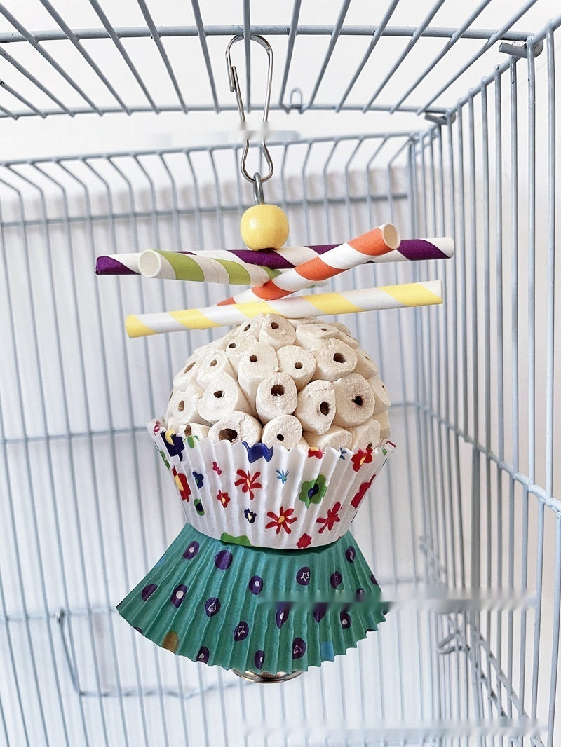 Parrot Toy Bird Edible Soft Ball Shredding Toy Relieving Boredom Chewing Bite Toy