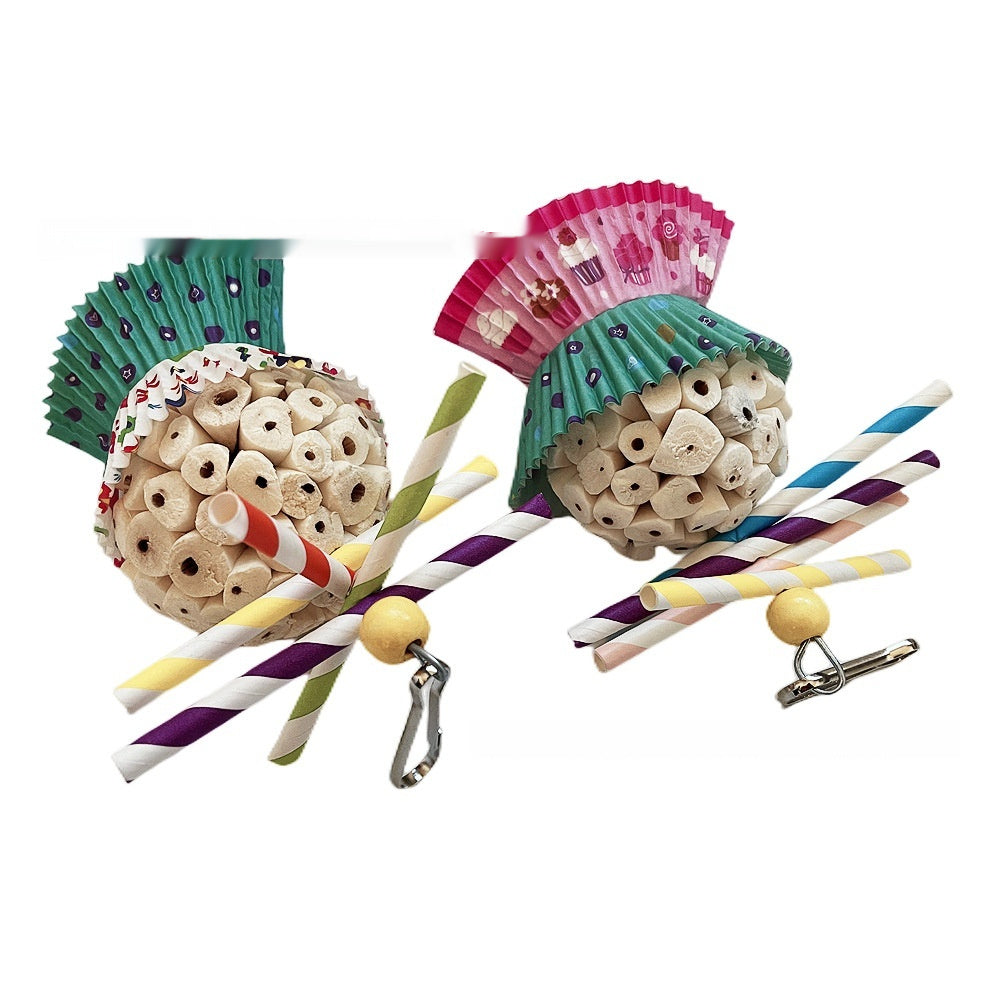 Parrot Toy Bird Edible Soft Ball Shredding Toy Relieving Boredom Chewing Bite Toy