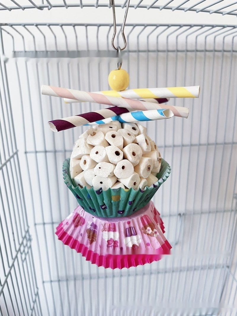 Parrot Toy Bird Edible Soft Ball Shredding Toy Relieving Boredom Chewing Bite Toy