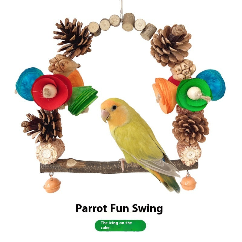 Parrot Swing Pine Nut Grinding Mouth Grinding Claw Log Bird Stand