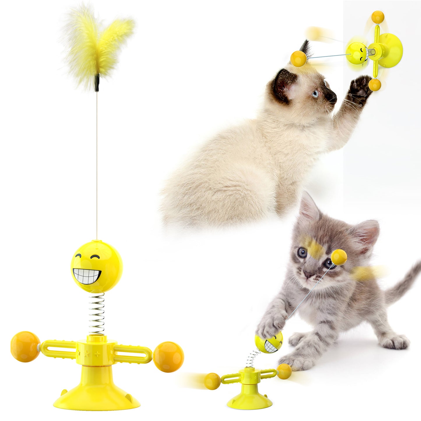 Spring man turns cat toy