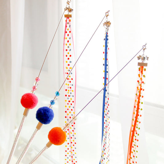 Long rod streamer ribbon cat pole
