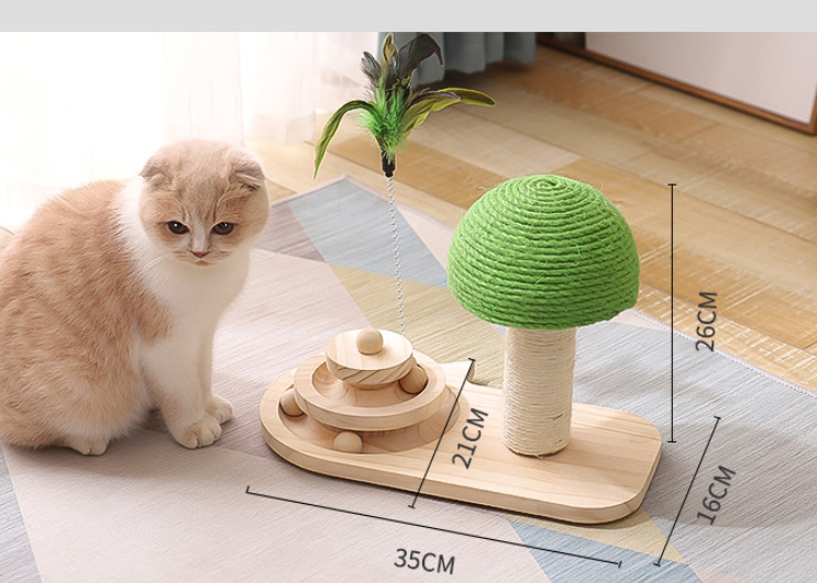 Green Mushroom Cat Scratch Post