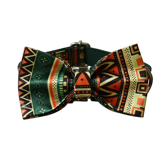 African Print Collar with bow