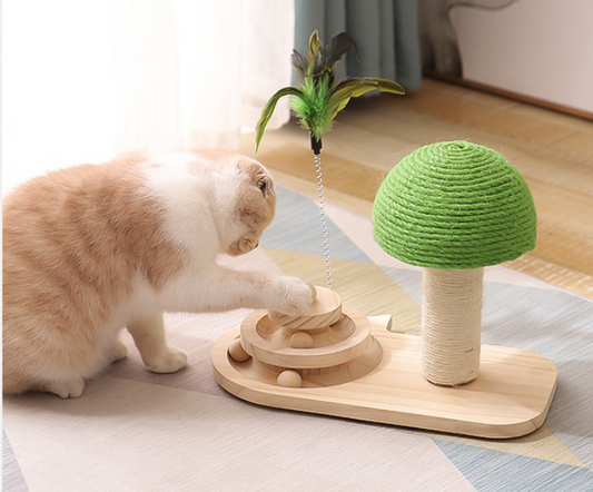 Green Mushroom Cat Scratch Post