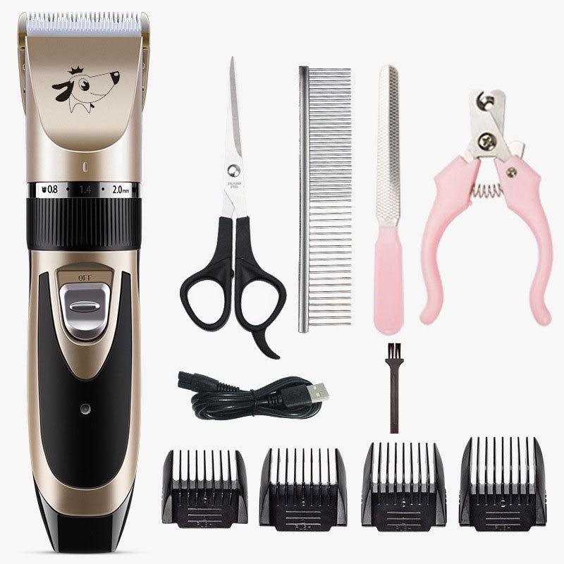 USB Rechargeable Electric Pet Clipper Razor Set Low Noise Pet Hair Trimmer