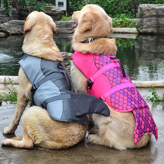 Mermaid Shark Swimming Life Vest Adjustable Dog Life Jacket