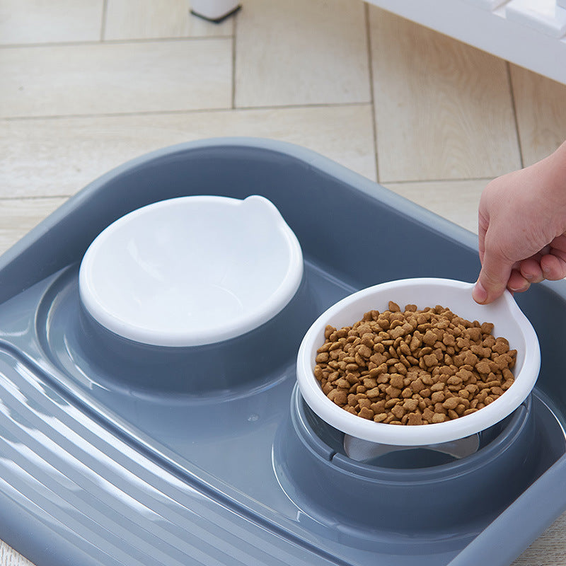 Environmental Pet Bowl Plastic Anti-skid Double Bowl