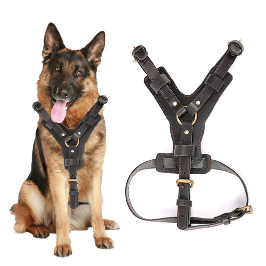 Cowhide Chest Back  Dog Harness